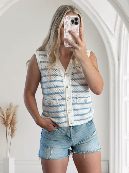Captains Corner Striped Knit Vest