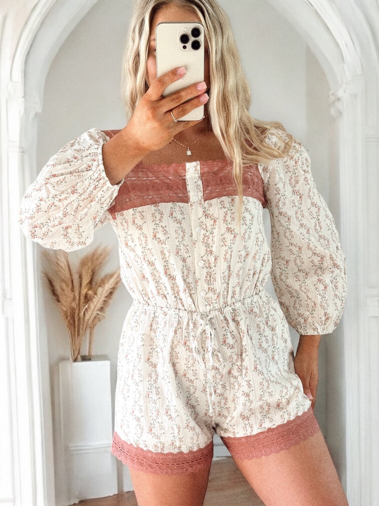 Ditsy Floral Lace Romper
