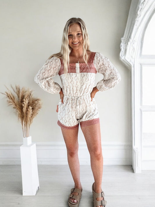 Ditsy Floral Lace Romper