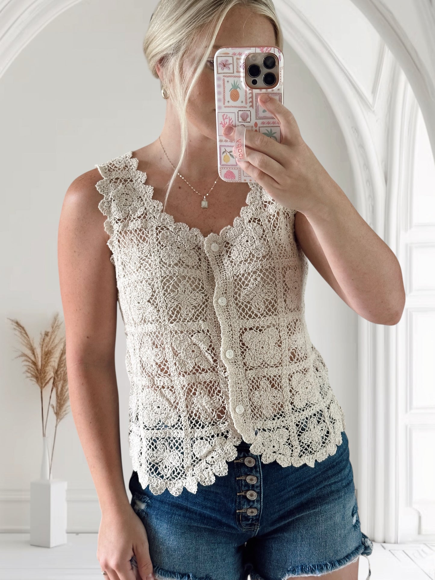 Shelly Crochet Lace Tank