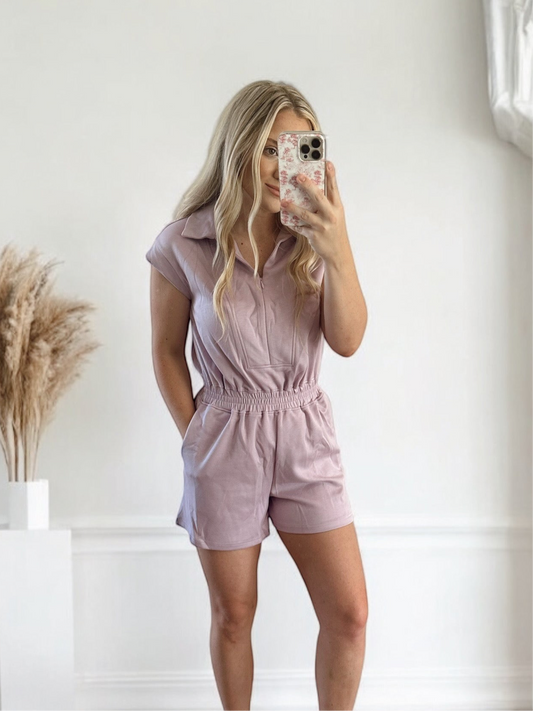 Orchid Zipper Romper