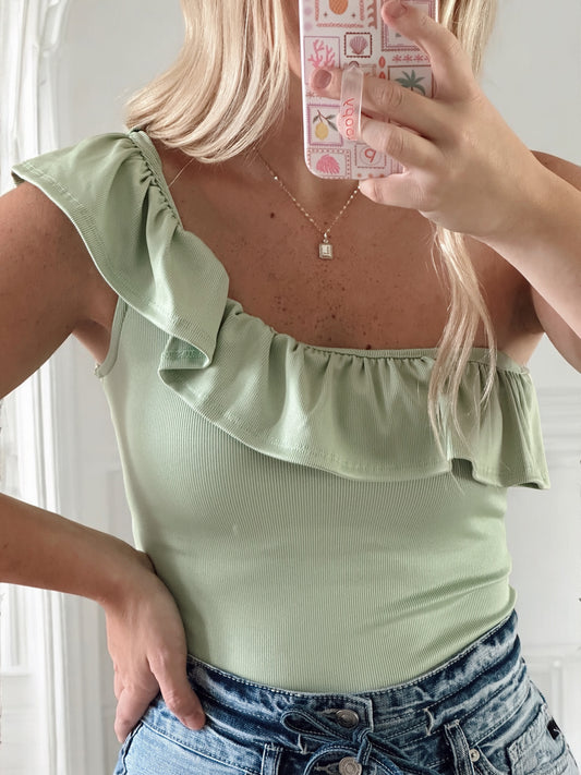 Tea Leaf One Shoulder Bodysuit
