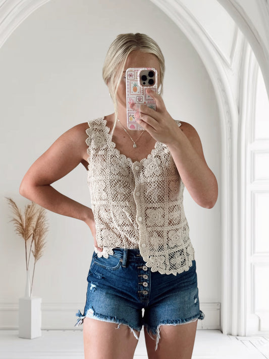 Shelly Crochet Lace Tank